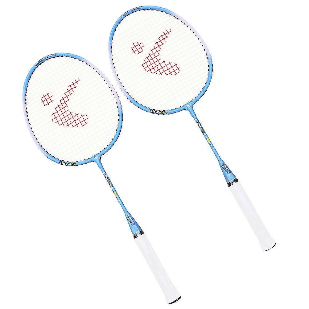 קריקטורה סגסוגת אלומיניום בדמינטון מחבט קל משקל עמיד חיצוני ספורט אימון כלי עבור בנים אקראי כחול צבע ורוד