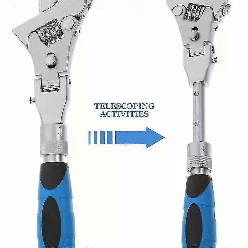 5In1 Ratcheting Wrench Universal Maintenance 180 Degree Folding Adjustable Length Adjustable Torque With Rotating Head Hand Tool