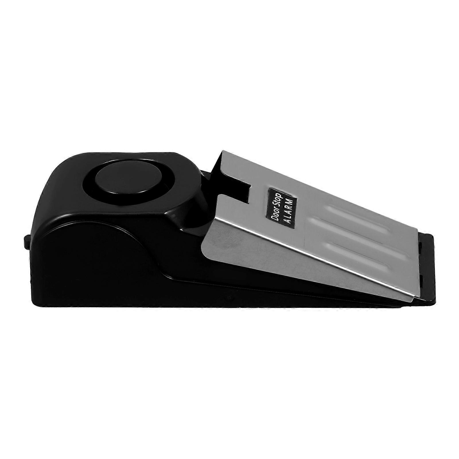 Security Door Stoppers for Safety Home Security Accessory Black 14x4.5x3.8cm with 120dB Alarm 1Pack