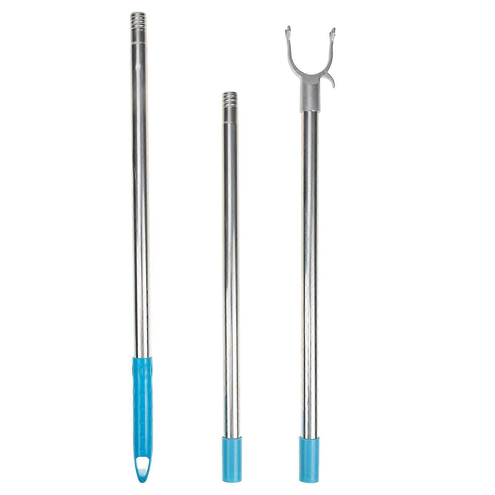 Balcony Clothes Pole Pole With Hook For Reaching Home Use Sky-Blue 131.00X5.00X2.50CM Drying Clothes 1Set