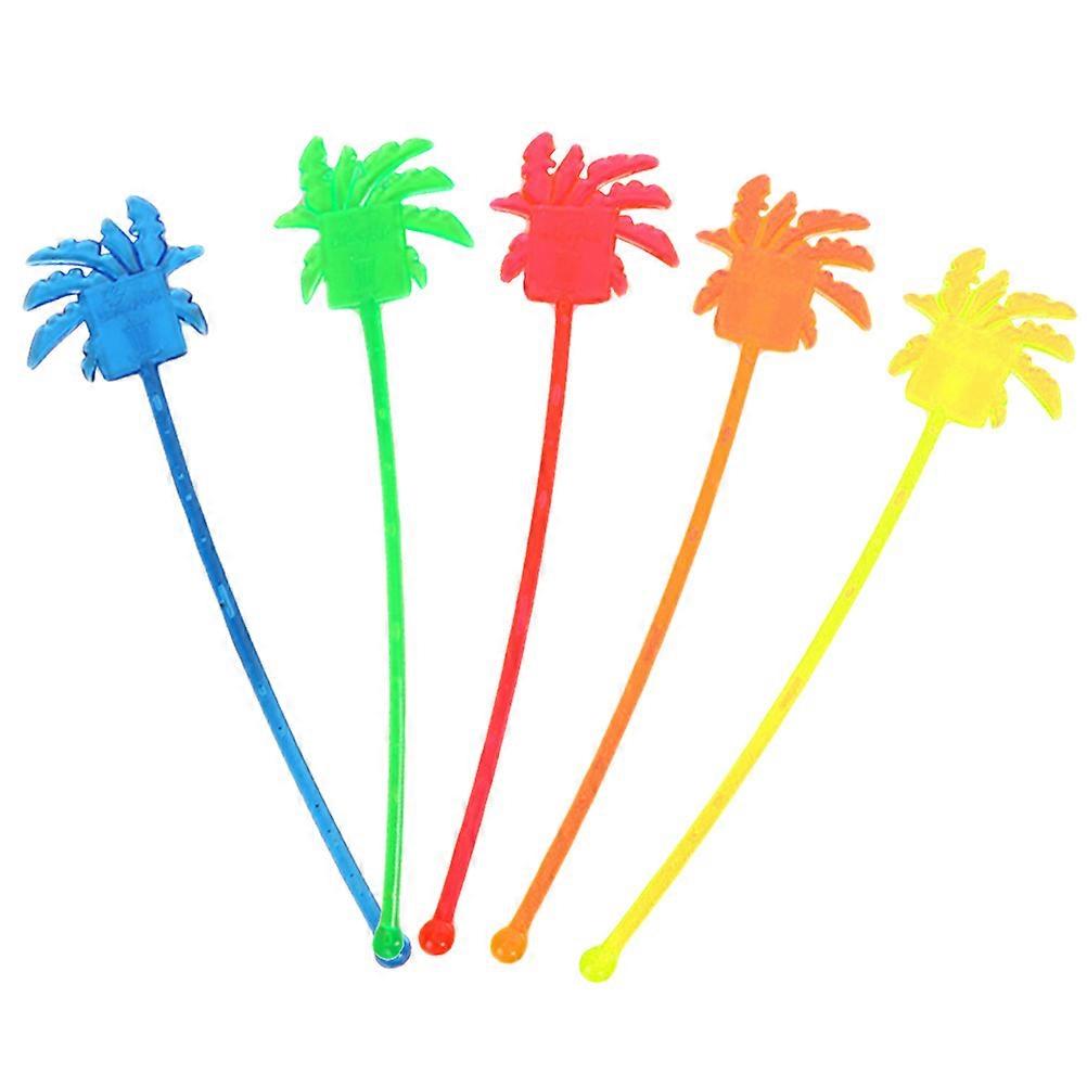 Ποτά Swizzle Stirring Sticks Ποτό Muddler Swizzle Stick πλαστικό σχήμα δέντρου καρύδας για και εστιατόριο 50Pcs