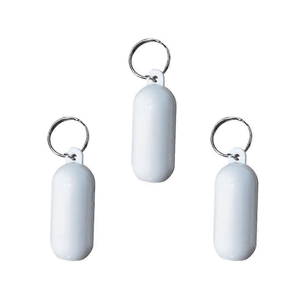 3Pcs Floating Key Ring Beach Floating Key Ring Plastic Floating Key Chain(White)
