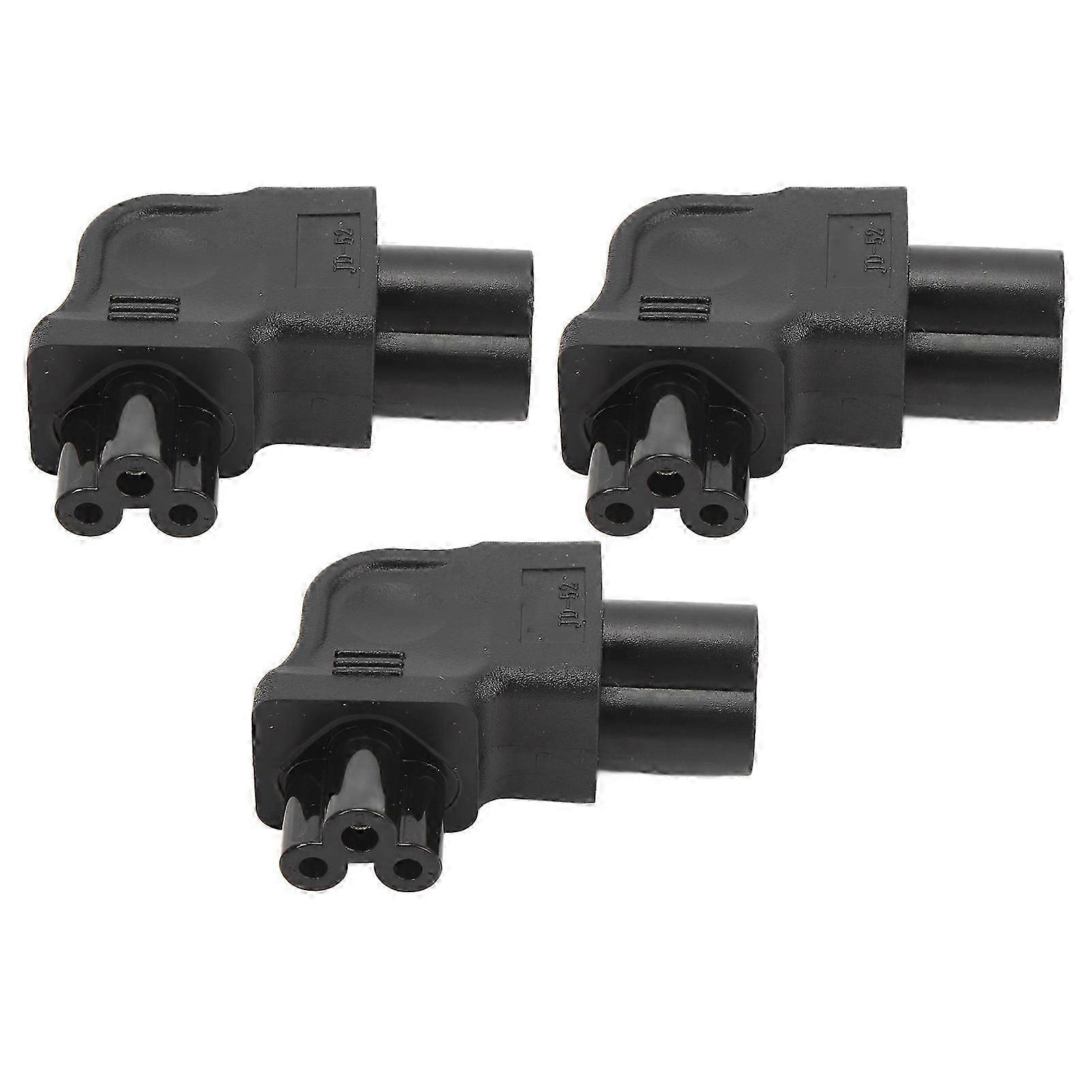 IEC320 C6 to C5 Power Adapter Male to Female Right Angle Power Socket Adapter for Printer Scanner 3pcs 250V