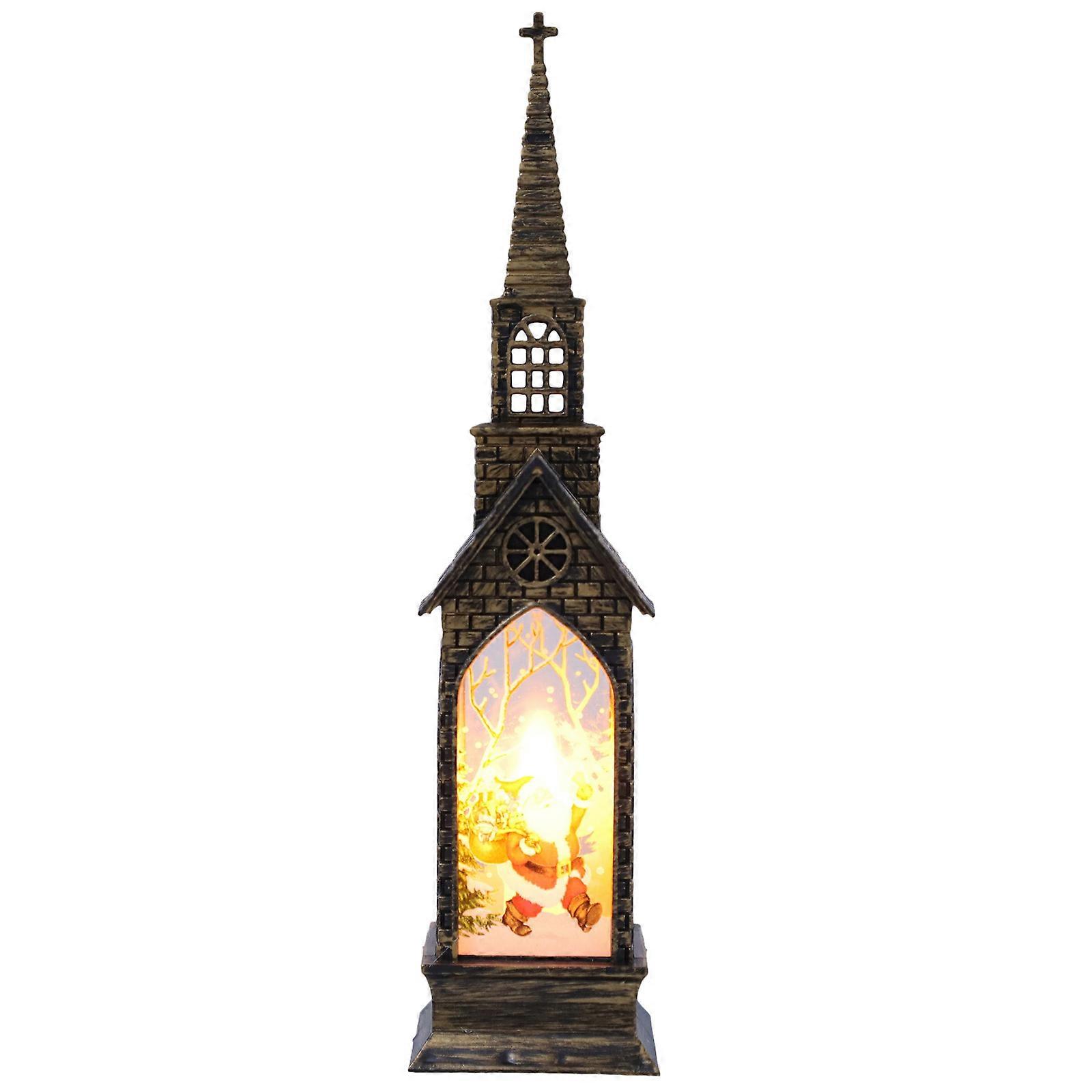 Outdoor Night Light Led Luminous Decor Small Wind Lamp Shape Desktop Decor Brown 22.5x5.3cm Lighting 1Pc