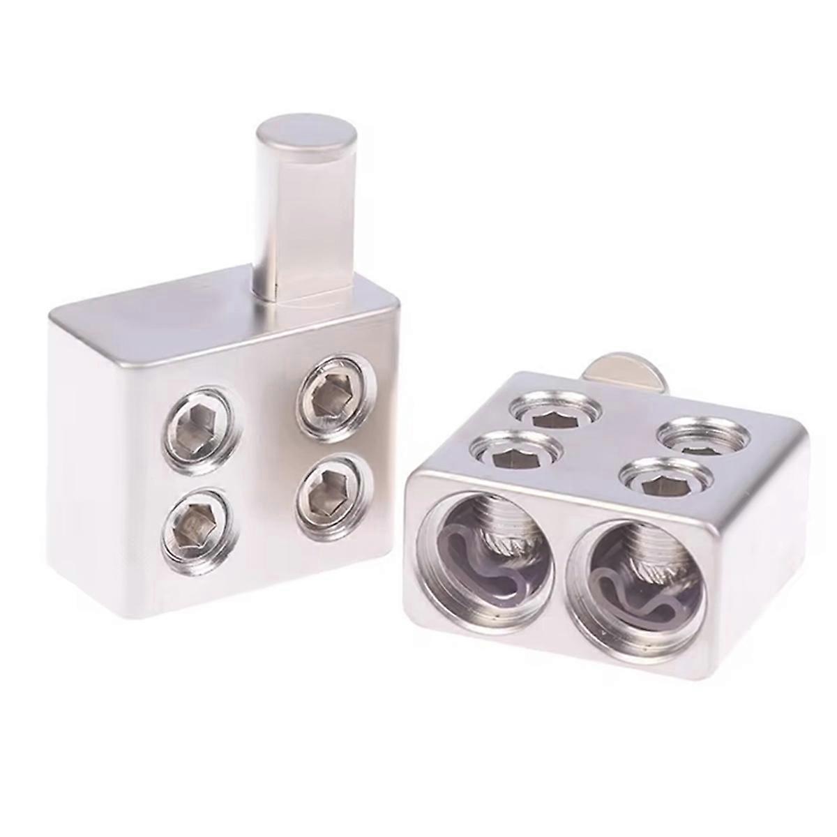 2pcs Audio Splitter Wire Power Audio Amplifier Dual 1/0 Gauge to 1/0