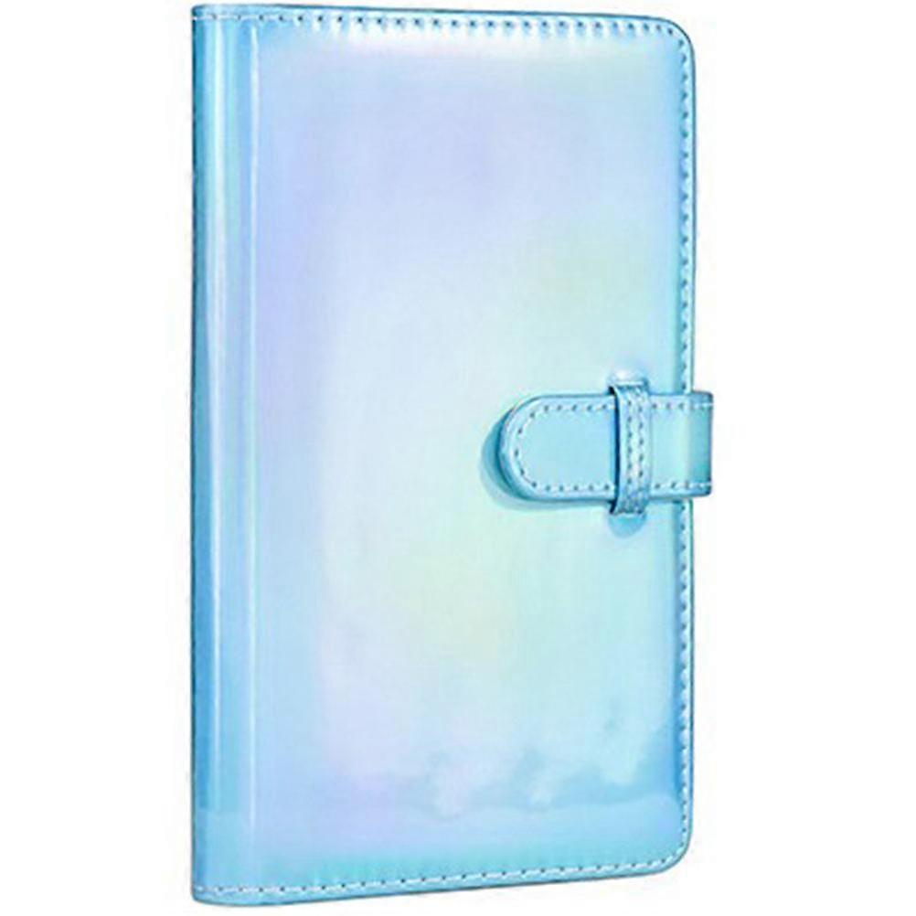 Handmade Transparent Page Photo Album for Family Memories, Large Capacity Blue Glossy Cover for Wedding, Storage