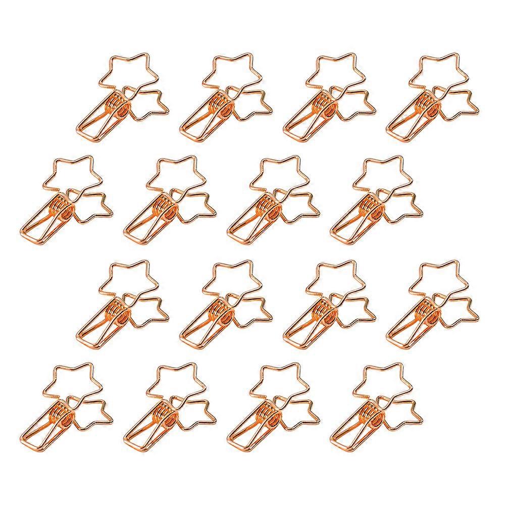 16pcs Golden Metal Clamps for Home Office School Use Lightweight Simple Design Practical