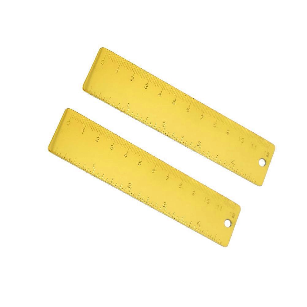 Ruler Straight Stainless Steel Drawing Ruler for Students 2Pcs