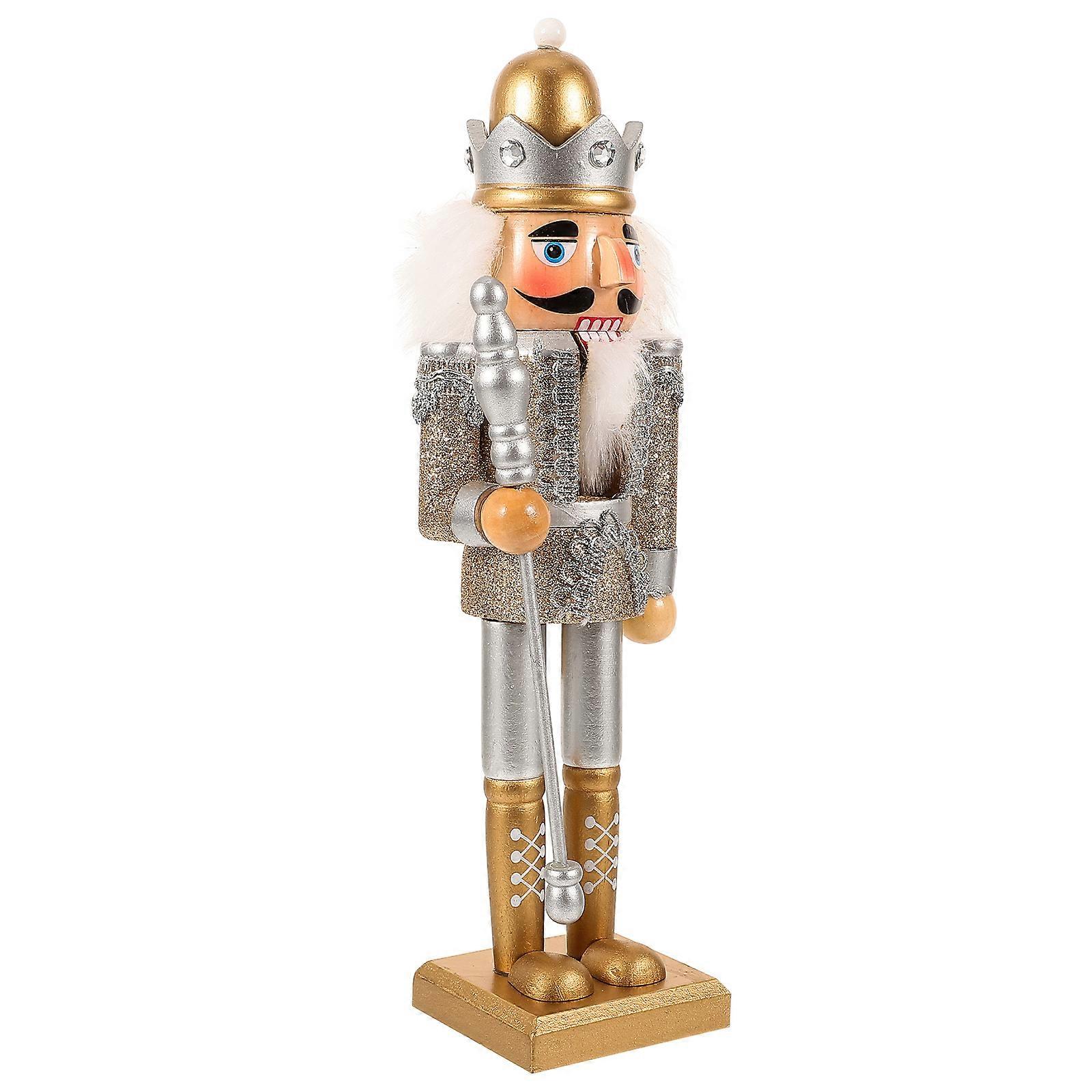 Nutcracker Soldier Ornament Traditional Nutcracker Design Home Decor Blue 30x10cm Decoration 1Pcs