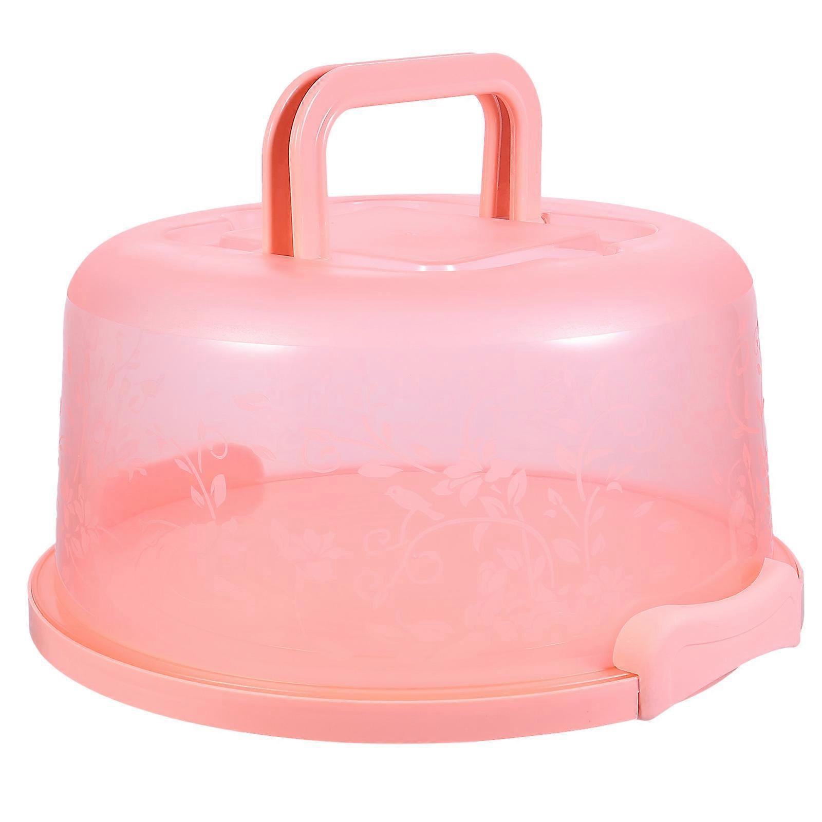 حامل كب كيك محمول محمول باليد مع غطاء قفل طازج 9.8X9.8X5.1in 1Pack