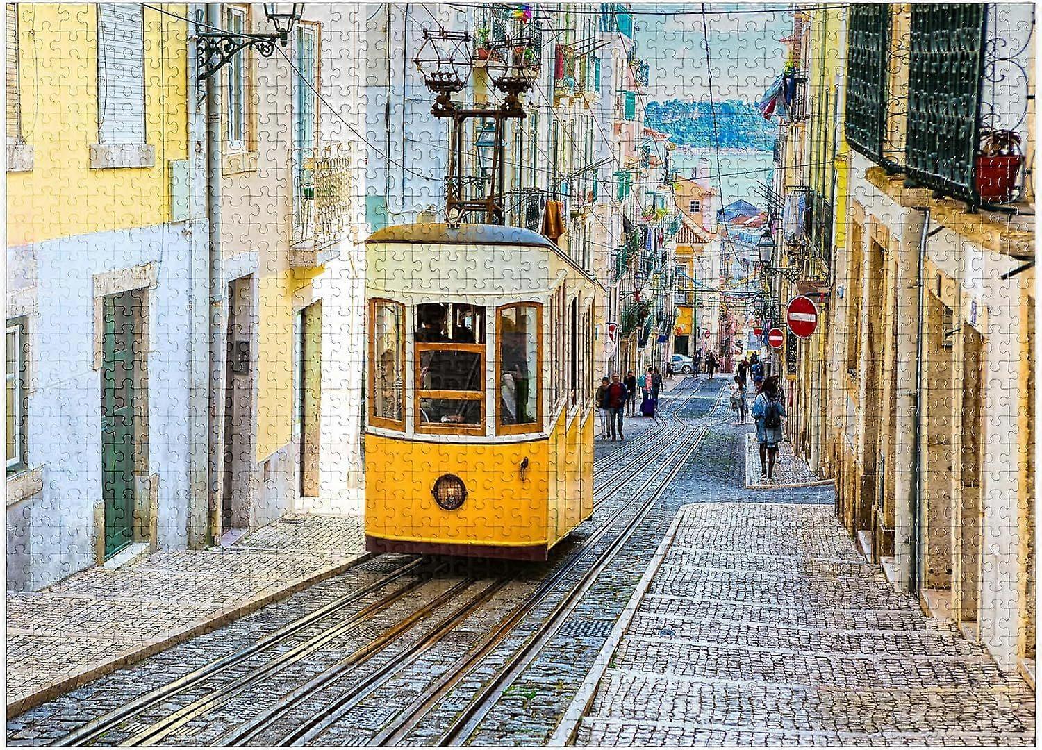 ビカ路面電車、リスボン、ポルトガル - 大人のためのプレミアム1000ピースジグソーパズルスタイル602