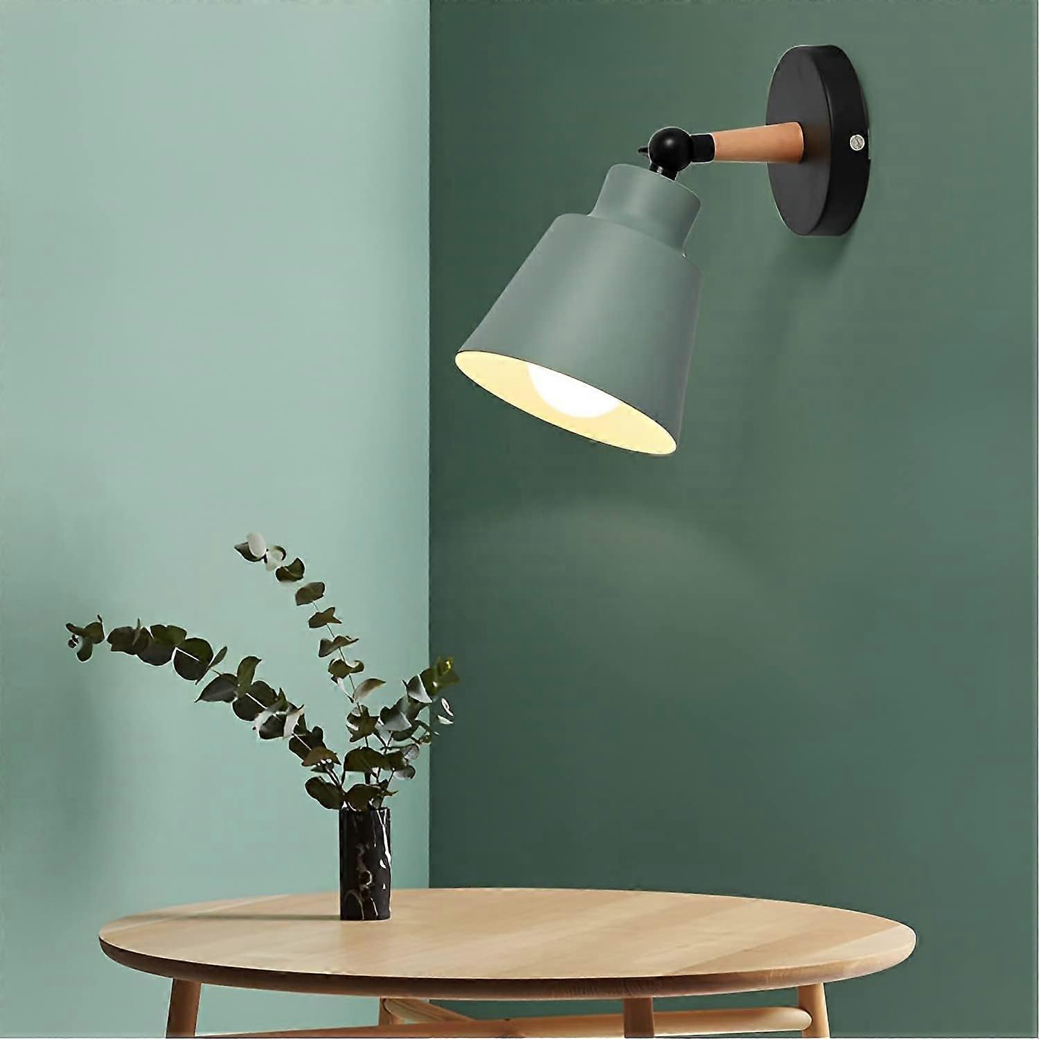 Industrial Wall Light E27 Socket Vintage Rustic Loft Style Green Finish Wall Lamp For Cafe Bar Corridor Without Bulb