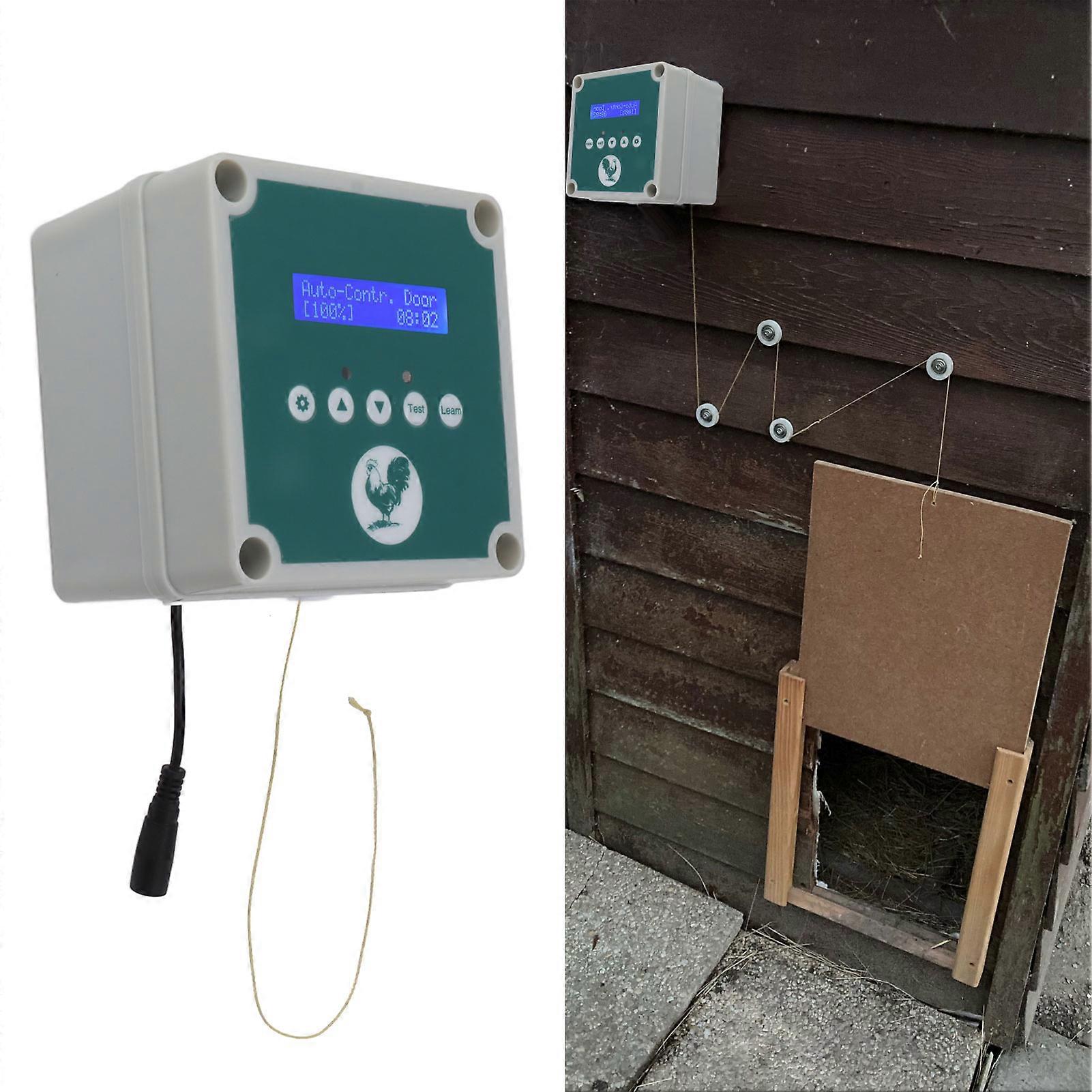 Automatische Hühnerstall-Türsteuerung IP44 Käfigöffner Fernbedienung Geflügelstalltür Aktuator Motor-Kit mit Timer-Lichtsensor