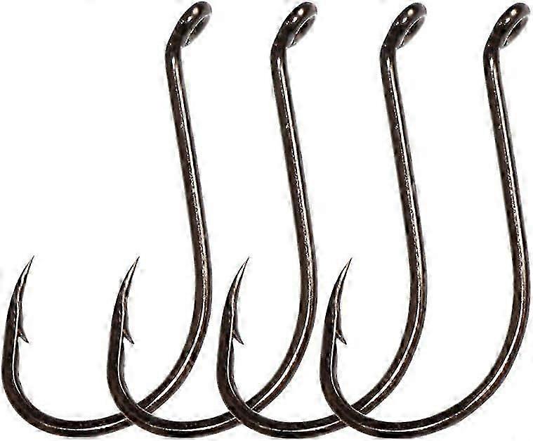 Octopus Beak Offset Fishing Hooks - 100pcs - Sharp High Carbon Steel