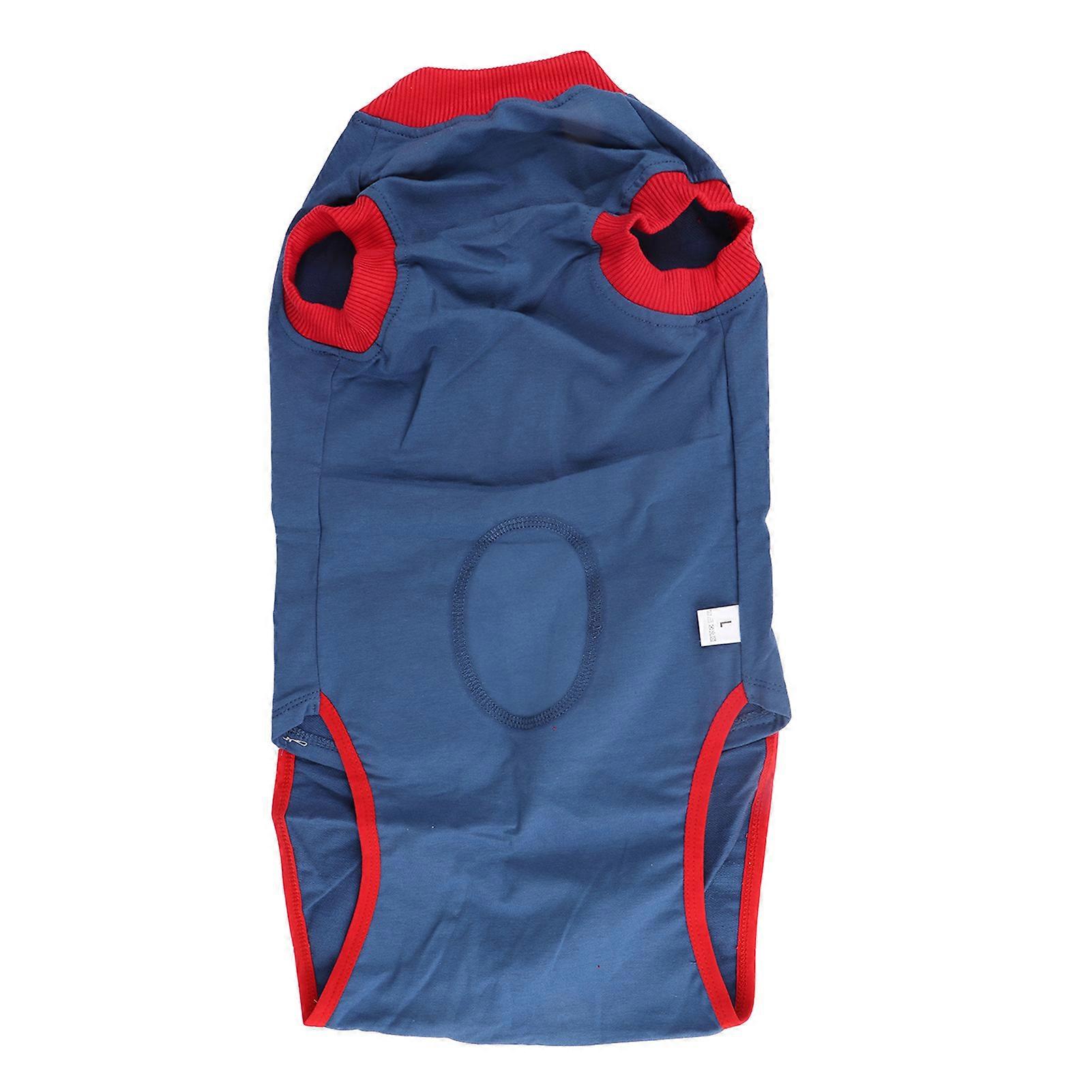 Pet Recovery Suit Cotton Comfortable Breathable Fashionable Cute Pet Surgical Recovery Suit for Dogs Cats Blue