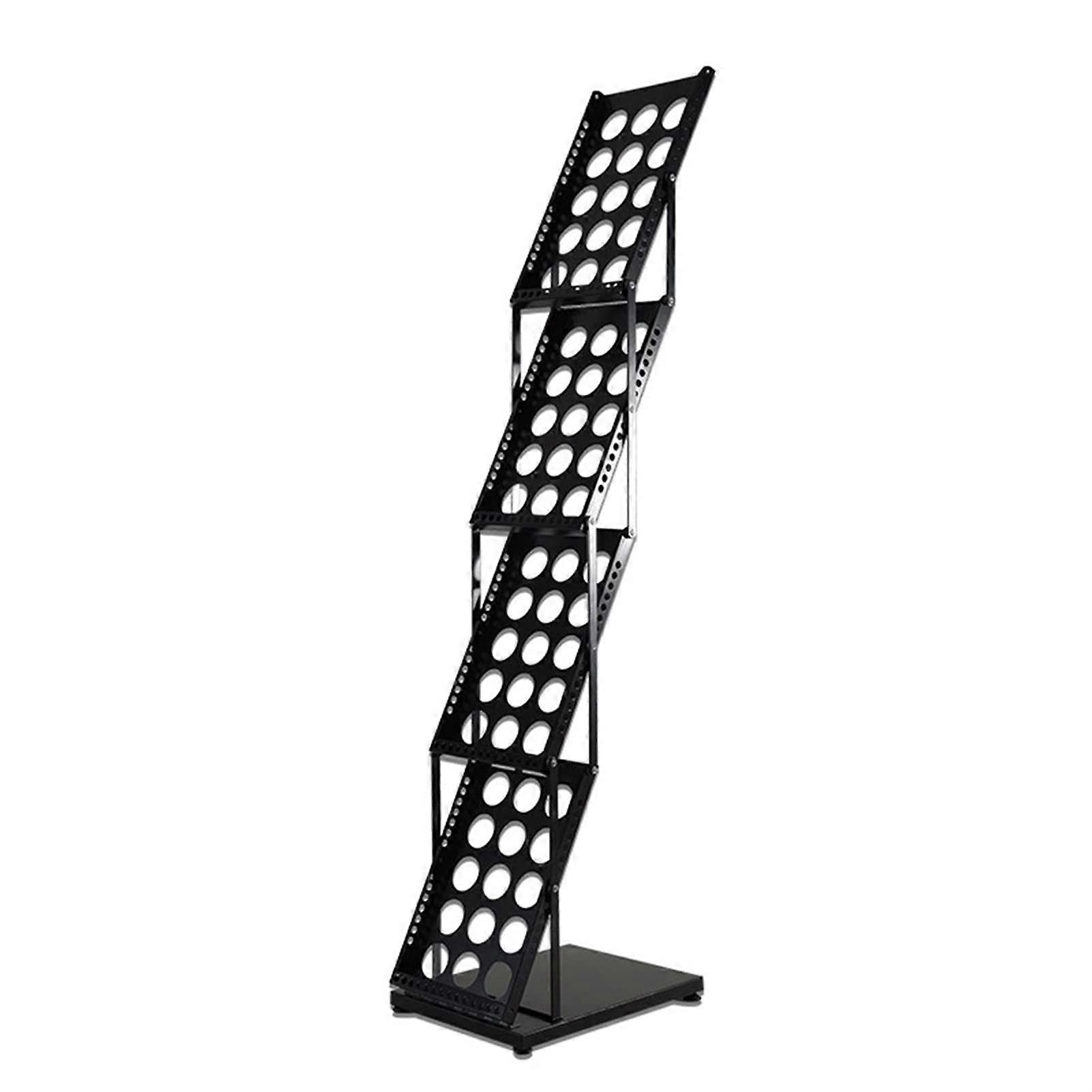 Zine Holder Metal Zine Stand Foldable Floor Standing 23.5 x 37 x 137 cm