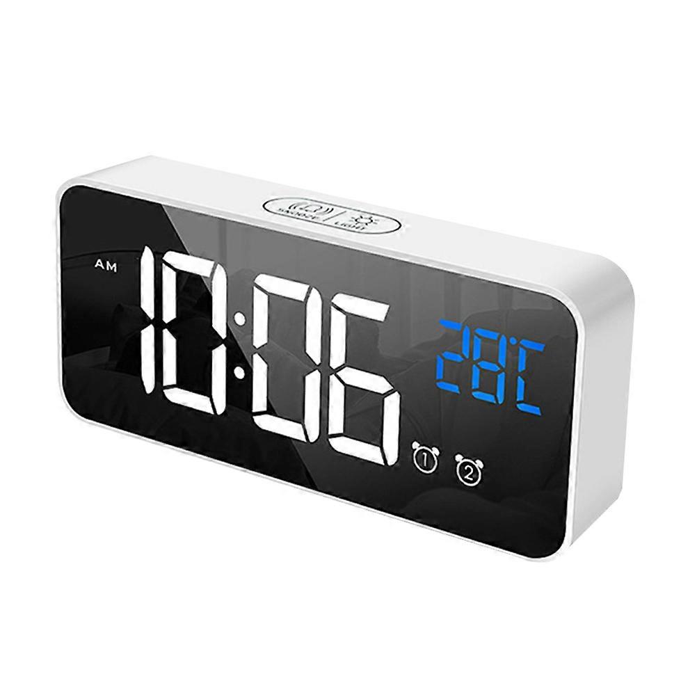 Led Display Alarm Clock Charging Type Large Screen Indoor Thermometer for Home 1Set