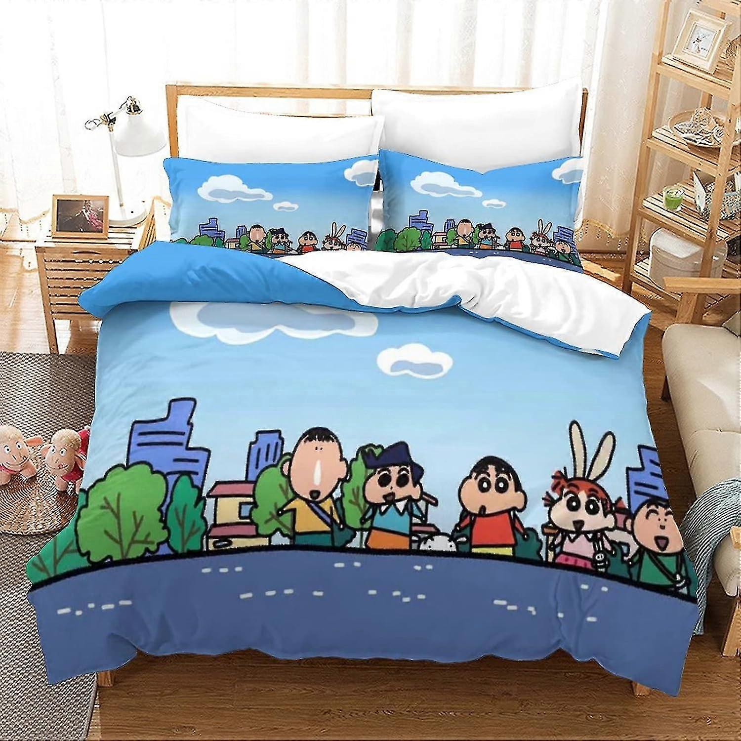 Cartoon Character Duvet Cover Sets for Kids' Bedding - Lightweight Soft and Breathable 3D Printed Quilt Cover with Pillowcase