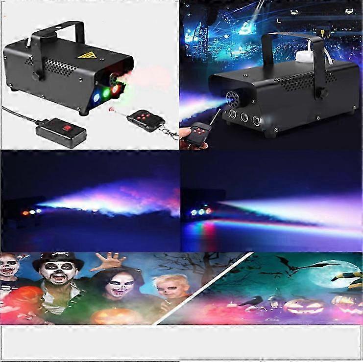 Wireless Remote Control Smoke Machine with Colorful LED Lights, 2000CFM Power, Ideal for Weddings, Halloween, and Events