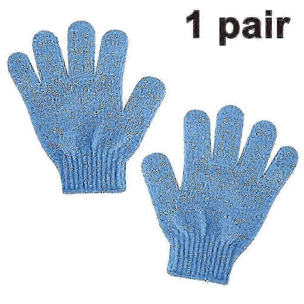 Gants de bain exfoliants à double texture pour la douche, le spa (1 paire de gants), Happy Hehe Ma