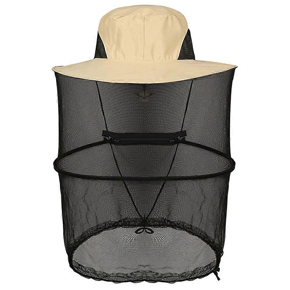 Lightweight Multi Function Fishing Hat with Net, Portable Beekeeper Cap for Outdoor Activities, Gardening and Travel, Khaki