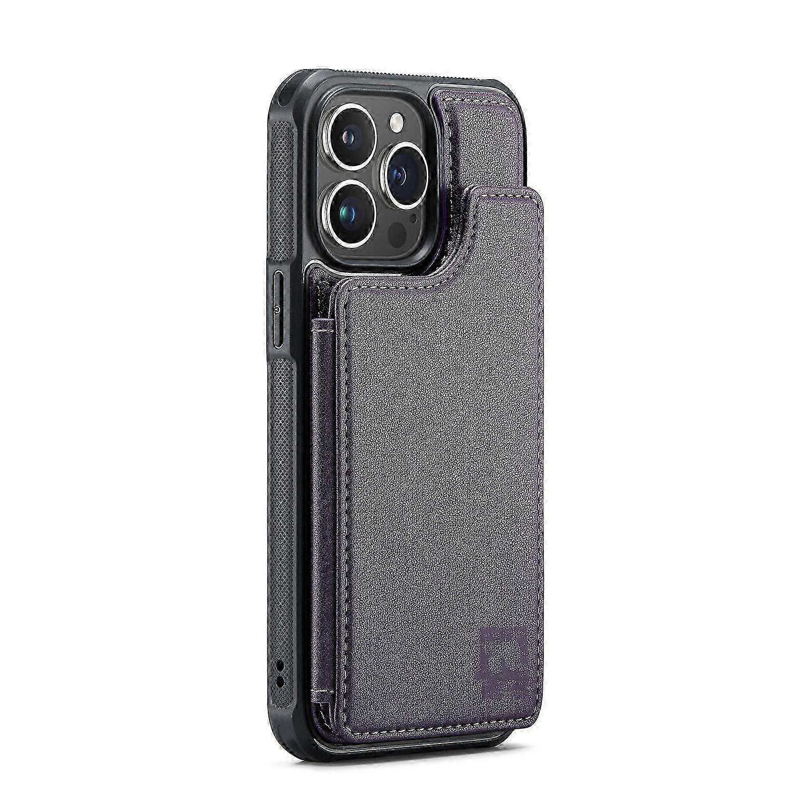 جراب لهاتف iPhone 15 Pro Max / 15 Ultra مع حامل بطاقة ، غطاء مسند من جلد البولي يوريثان غطاء مغناطيسي مقاوم للصدمات