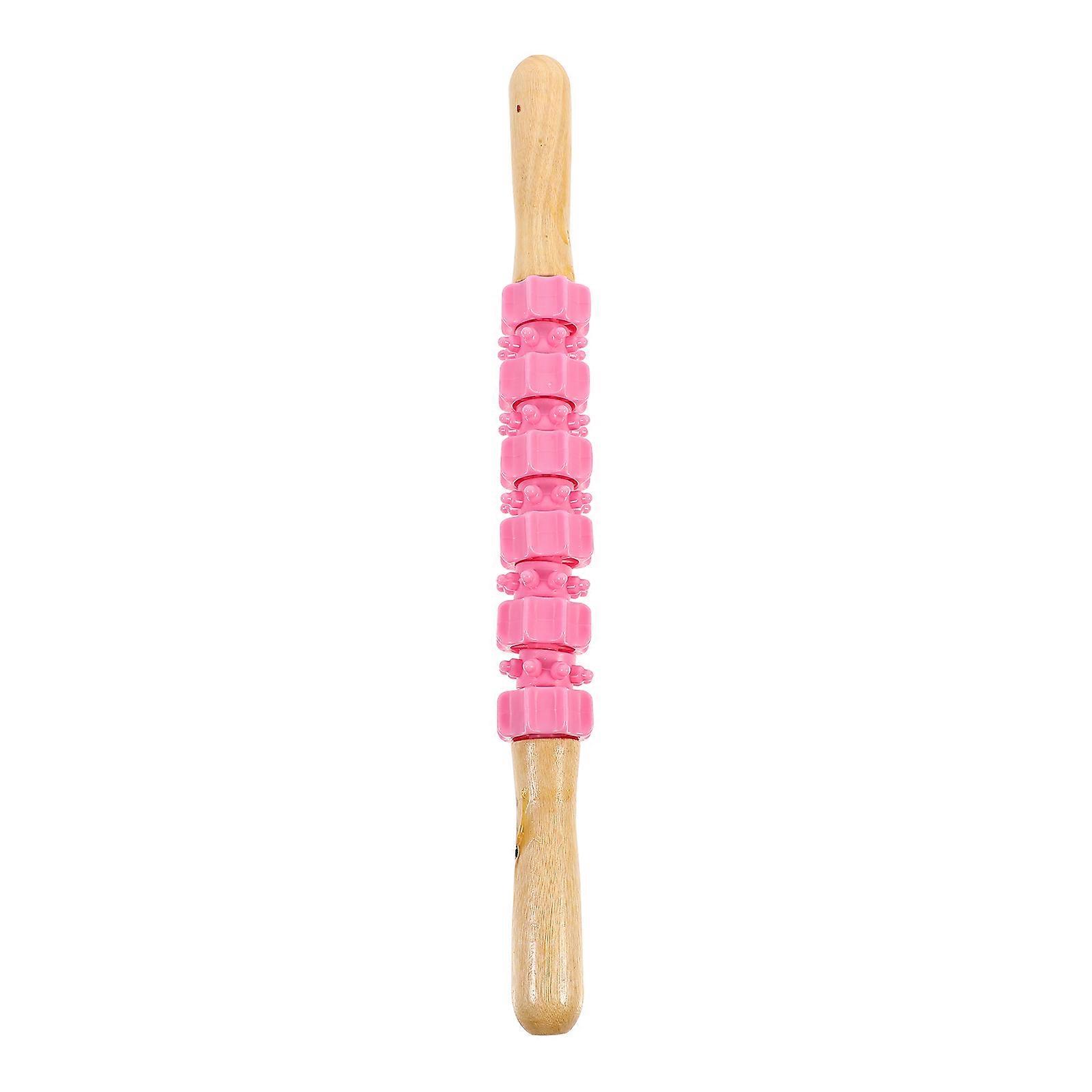 Pink Massage Roller for Home Use Durable PVC and Carbon Steel Material Fitness Tool 1Pc
