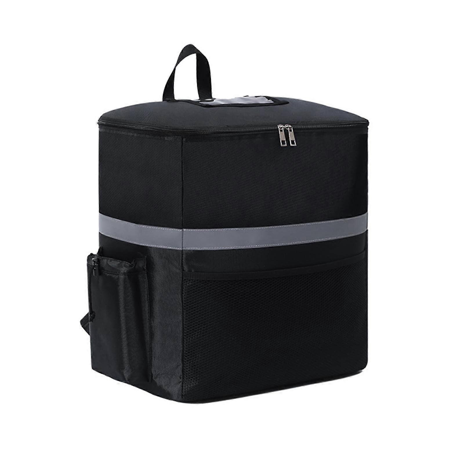 Reusable Food Delivery Backpack for Festivals and Travel, Black, 35cm x 25cm x 40cm, Durable and Spacious Design