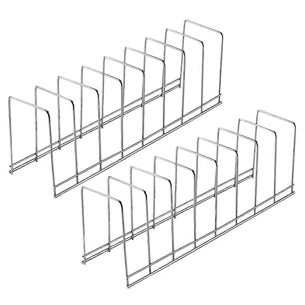 Drain Dish Rack Multi-Functional Practical Design Rectangular Silver 30X7X10CM 2Set