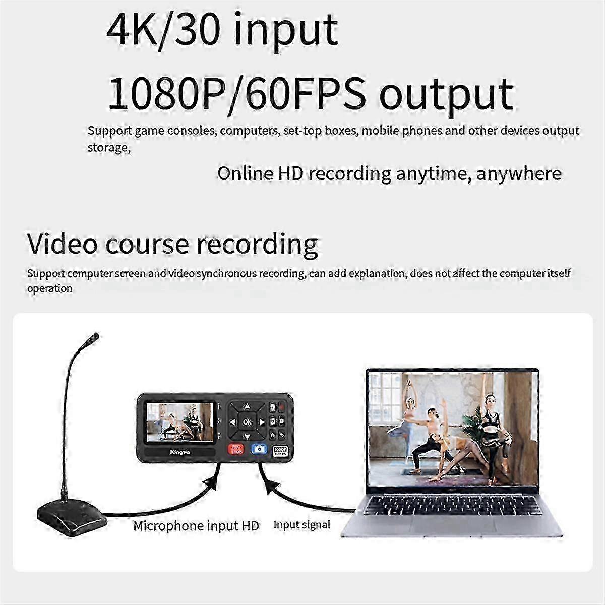 HD Recording Box Video Capture Box -Compatible TV Movie Online Payment Course Recording Box JN