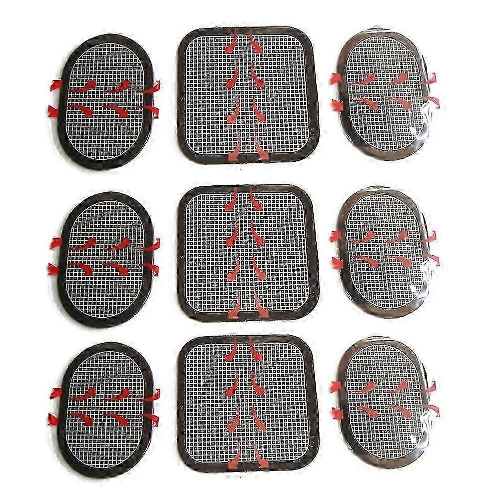 Compatible EMS Exchange Pad Set - 3x3 Pads Total 9 (3 Pads for Front & 6 Pads for Flank) - Replacement Electrodes for Muscle Stimulation