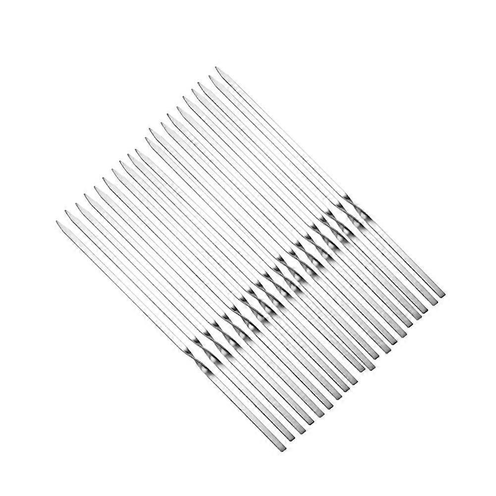 Professional Metal Skewers, Grill Skewers, Stainless Steel Kebab Skewers, Set of 20 Pieces