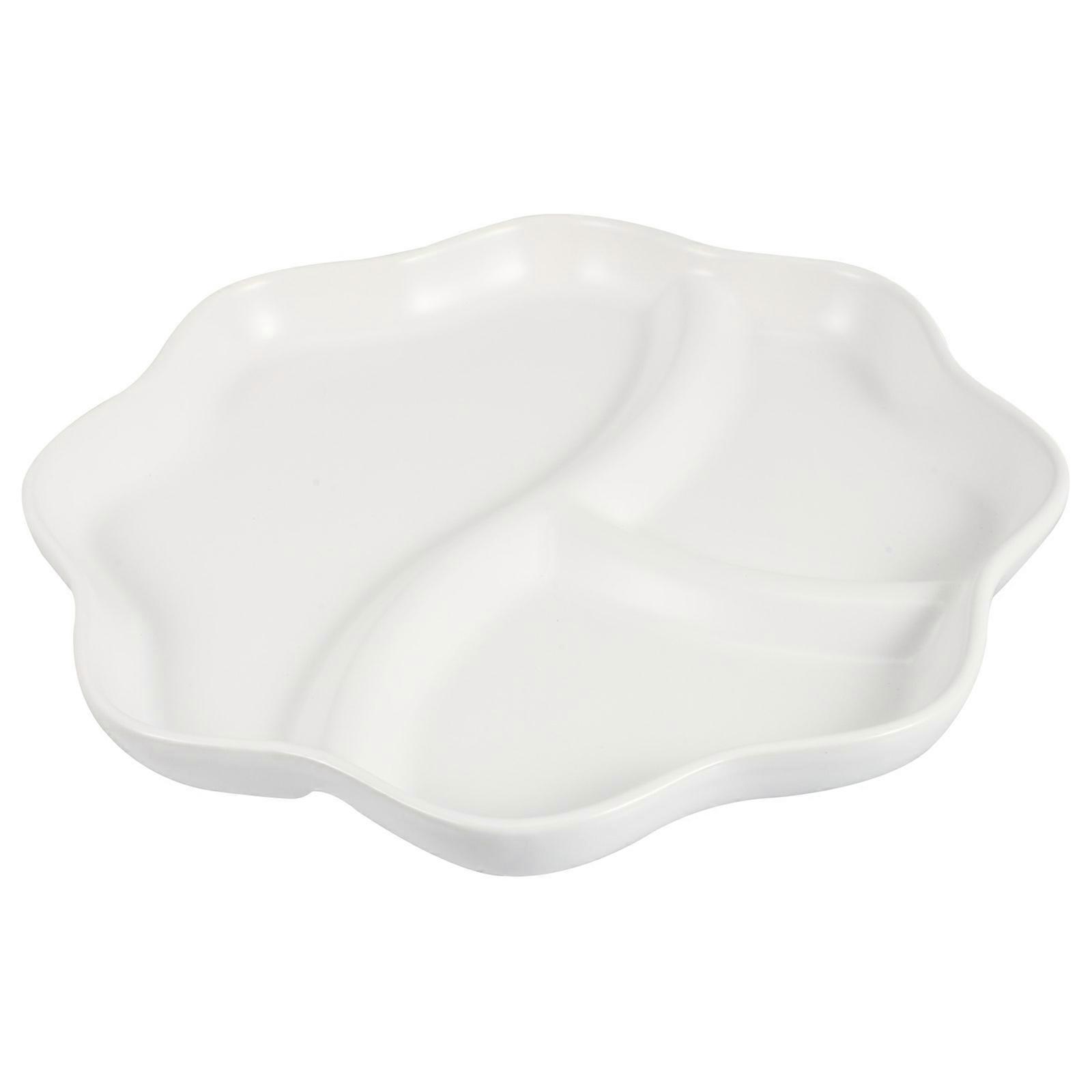 1 Pc Creative Ceramic Breakfast Plate Threegrid Plate Quantitative Plate