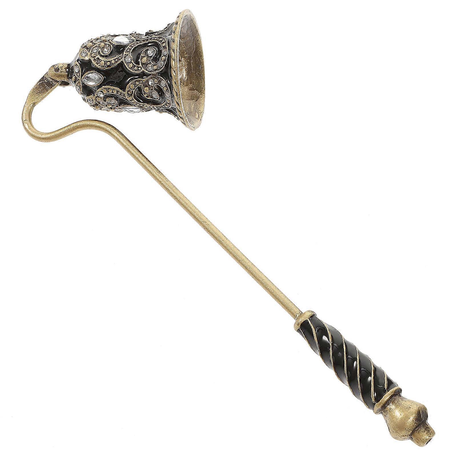 The **Rhinestone Flower Candle Snuffer with Long Handle** is a beautiful and practical tool designed for safely and efficiently extinguishing