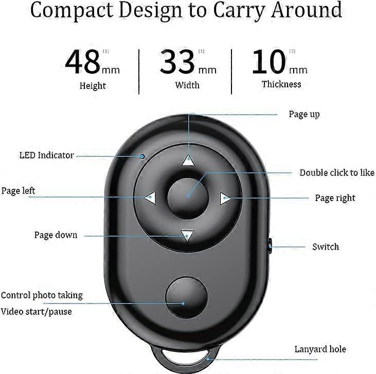 HG For Tiktok Bluetooth Remote Control Kindle App Page Turner Camera Selfie Remote Control For Mobile Phone Tablet