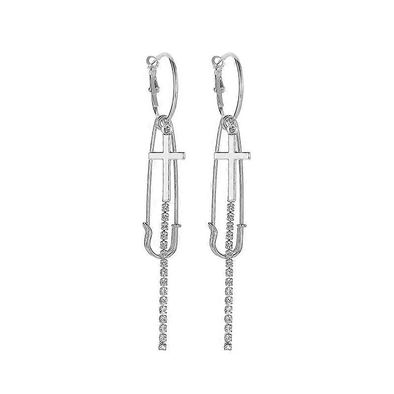 Rhinestone Dangle Earrings Long Tassel Butterfly Heart Studs