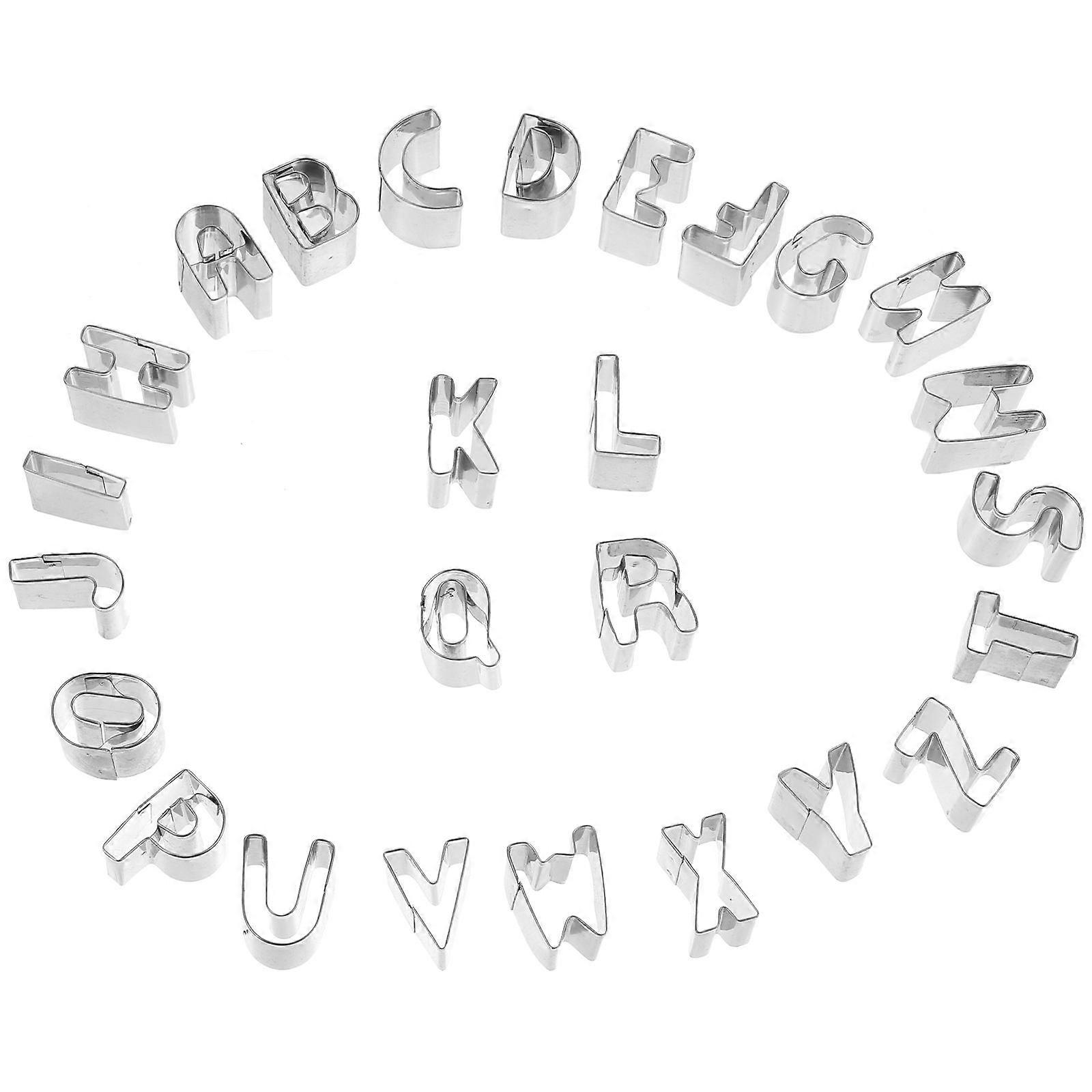English Alphabet Cake Molds for Baking Use Made of Stainless Steel Easy to Clean and Reuse 1 Set Silver