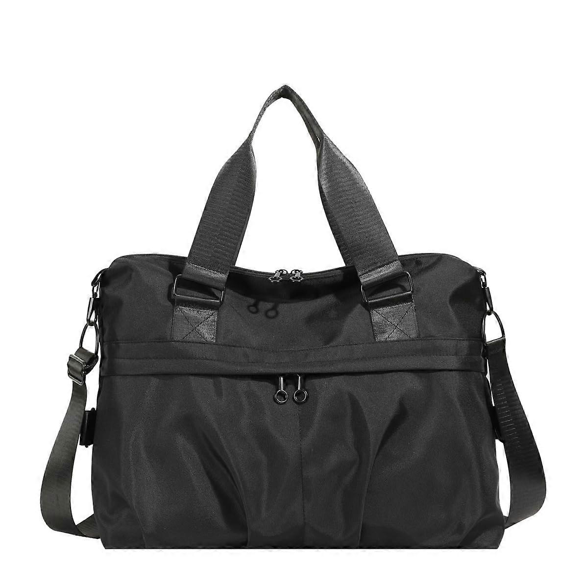 Women's Shoulder Bag Nylon Weekender Travel Sport Shopper Black