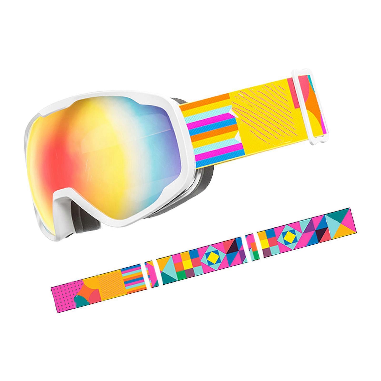 Ski Goggles Double Layered Lens Fog Resistant Comfortable Wear for 3-15 Boy Girl Teen Winter Sport Skiing Snowboarding Multicolor