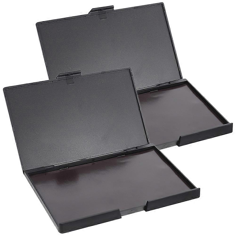 Eye Shadow Box Eyeshadow Pallet Portable Makeup Organization Rectangular Shape Black 2Pcs