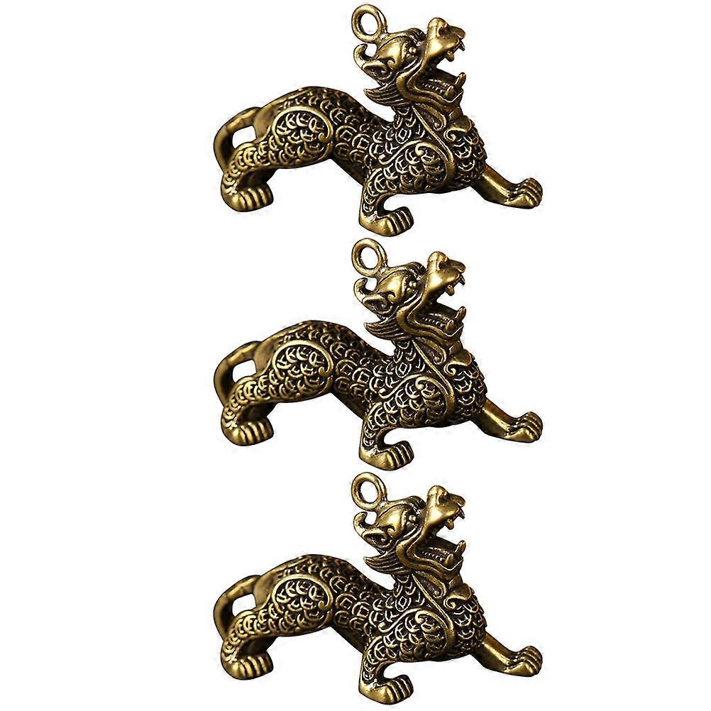 Charm Craft Key Chain Golden .9X3.3X2CM Size Brass Material Creative Design Desktop Decor 3Pcs