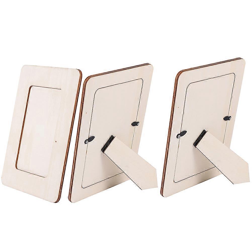 DIY Blank Wooden Picture Frame for Kids Artwork and Photos Light Yellow 3 Pieces
