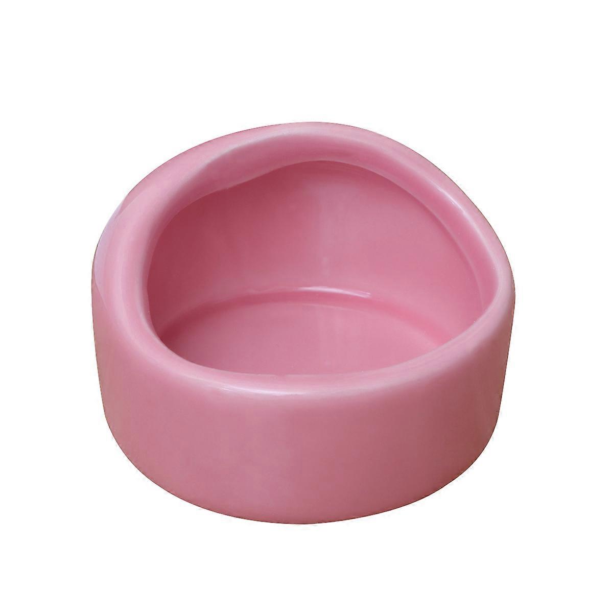 Ceramic Hamster Feeding Bowls 2pcs Chew Resistant Food Bowls for Gerbil Hamsters Pink