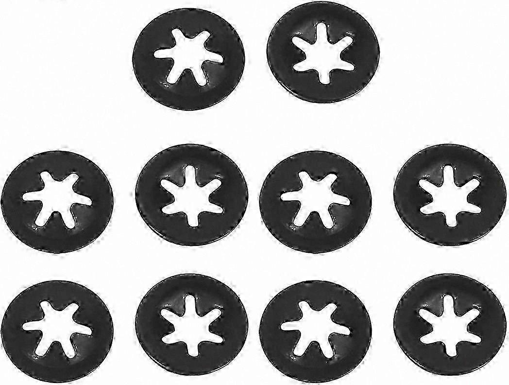 Internal Star Tooth Lock Washers, M3 x 9mm, Black, 100 Pieces