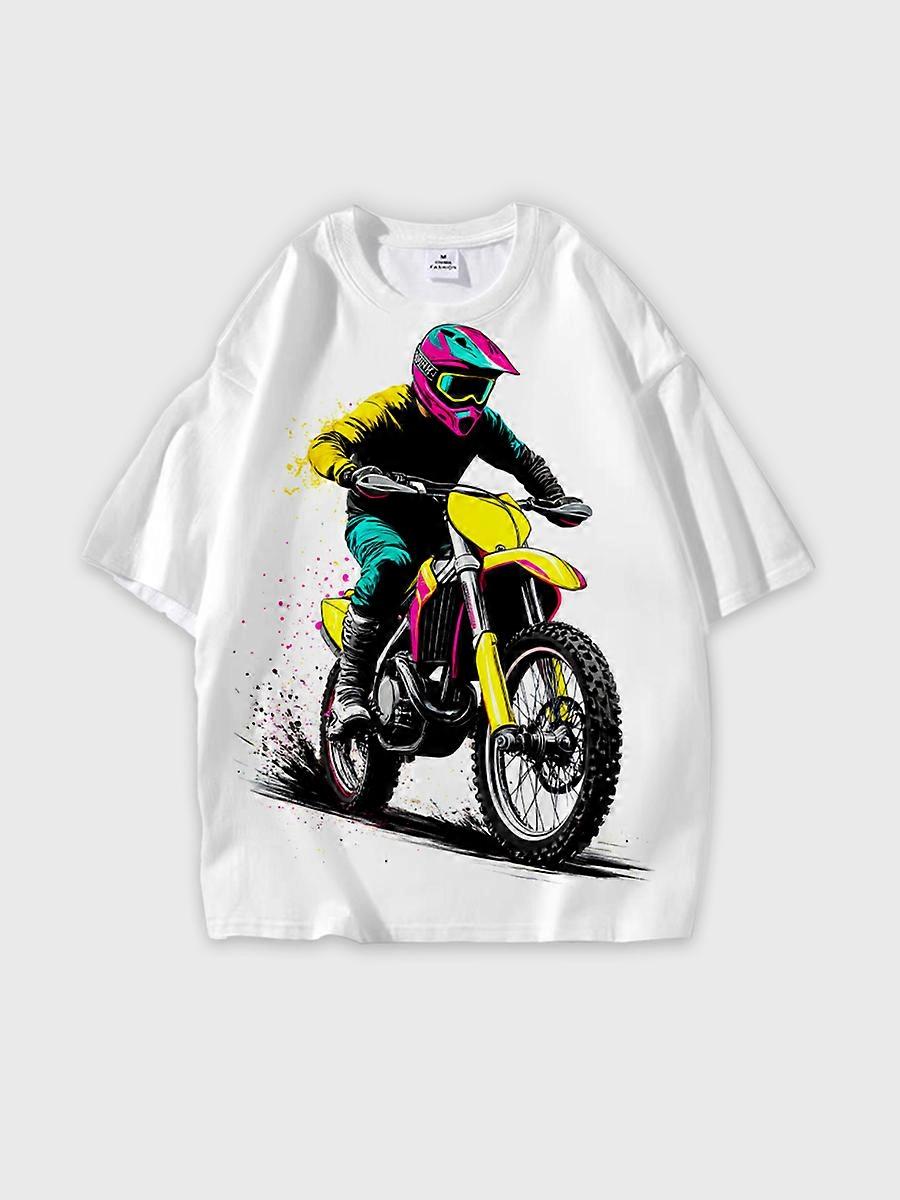 T-shirt round neck Pattern loose short sleeve E364