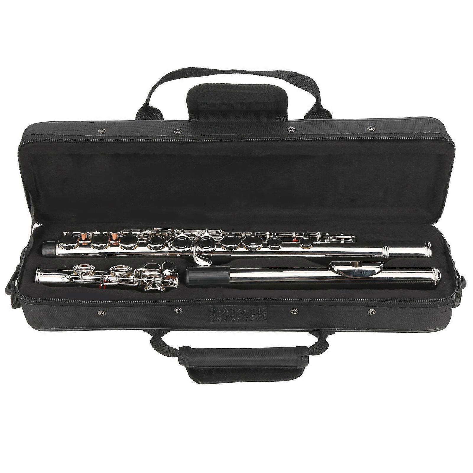 LADE 16 Hole C Flute Closed Key with Storage Bag Increased Tube Resonance Musical InstrumentSilver