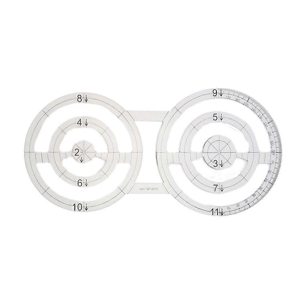 Règle de courtepointe modèle Double cercle Règle jumelle acrylique transparent bricolage outil accessoire