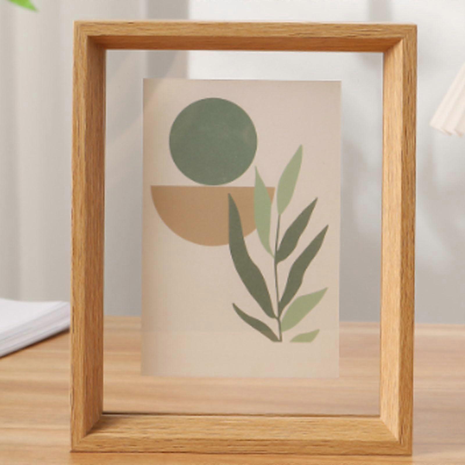 Doublesided Floating Frame, Transparent Photo Frame for Plant Specimens, Wood A3
