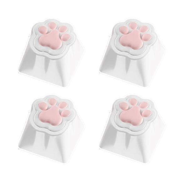4-Pack Cat Paw Keycaps, Soft Silicone, Ergonomic Design, Universal Custom Game Keycaps, Mechanical Keycaps
