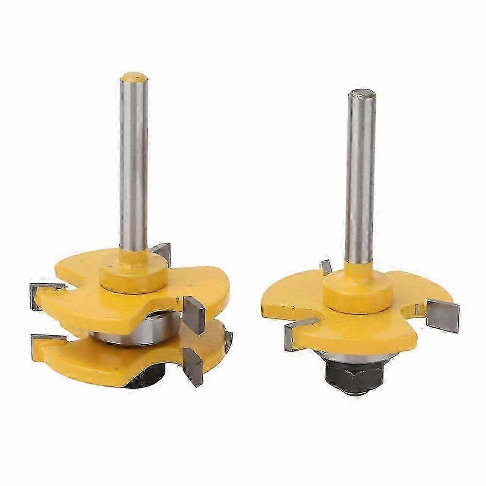 2-Piece Woodworking Router Bit Set for Frame Door and Floor Milling with Shank Cutter Design